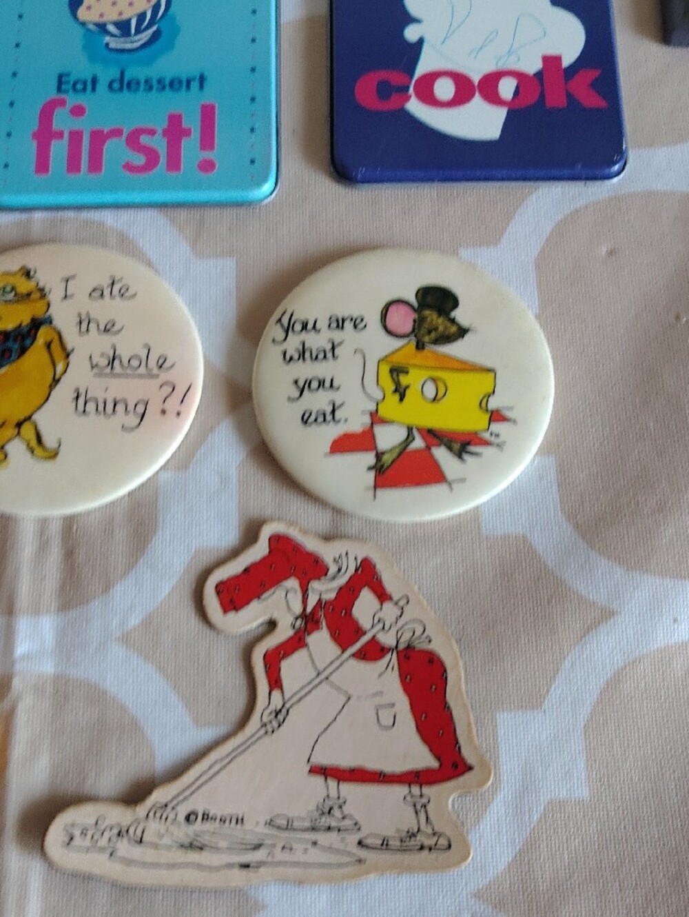 Vintage Cat Diet Humor Refrigerator Magnet Lot Booth Cartoon - Picture 4 of 8